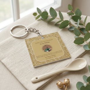 Gold Pastor Appreciation Church Anniversary Photo Keychain