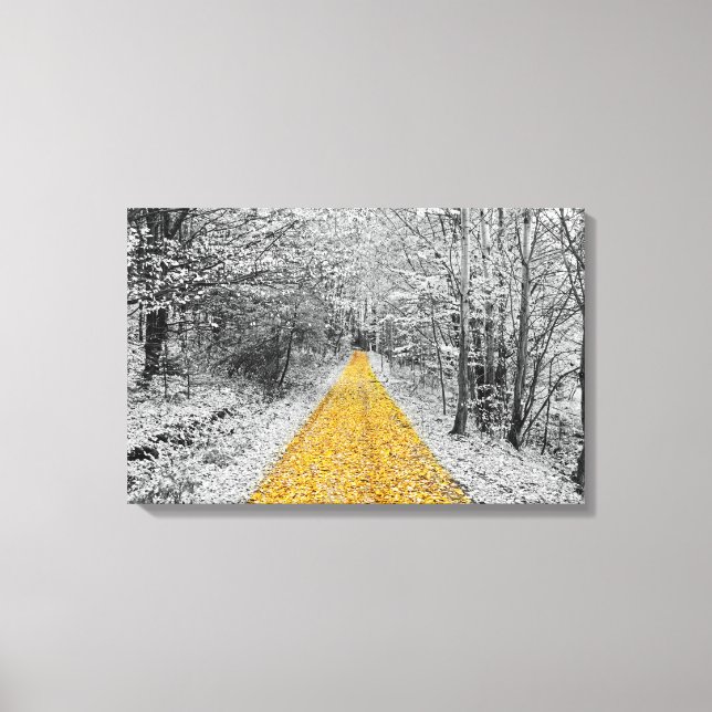 Gold Path Winter Scenery wrapped canvas (Front)