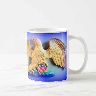 gold patriotic eagle coffee mug