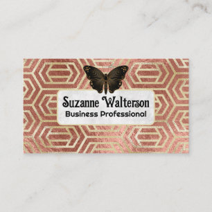 Gold Pattern   Metallic Foil Texture   Butterfly Business Card