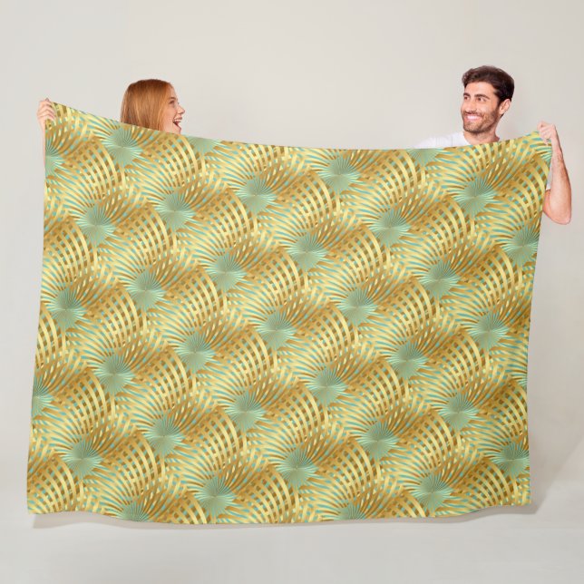 Gold Pattern on Any Colour Fleece Blanket (In Situ)