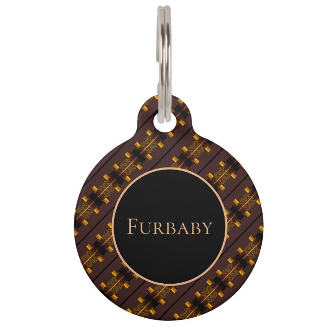 Gold Pattern Pet Tag (Front)