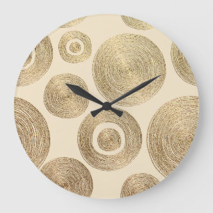 Gold pattern: shiny abstract luxury design large clock