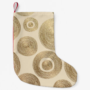 Gold pattern: shiny abstract luxury design small christmas stocking