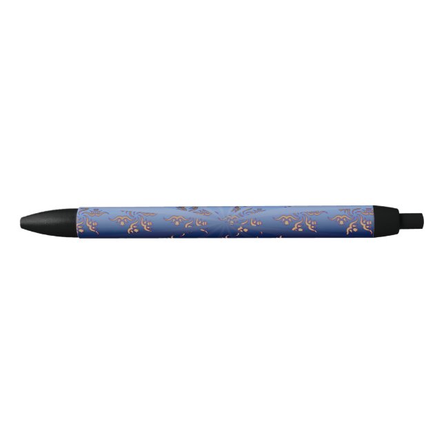 Gold Pattern Sun Burst Black Ink Pen (Front)