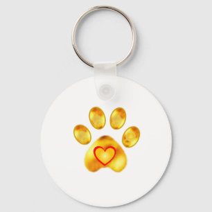 Gold Paw Keychain