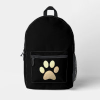 Gold Paw Print Backpack | Pet Lover Gift