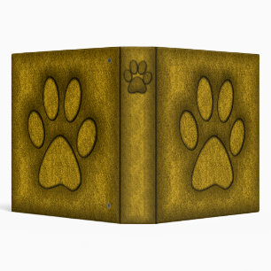 GOLD PAW PRINT BINDER