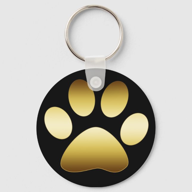 GOLD PAW PRINT KEYCHAIN (Front)