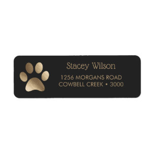 Gold Paw Print Logo On Deep Charcoal