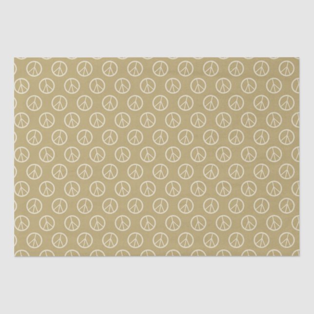 Gold Peace Signs Tissue Paper (Front)
