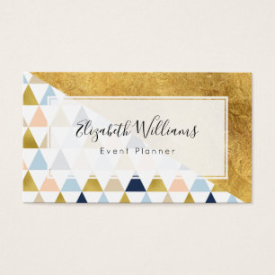 Gold Peach Blue Event Planner Cartes de visite