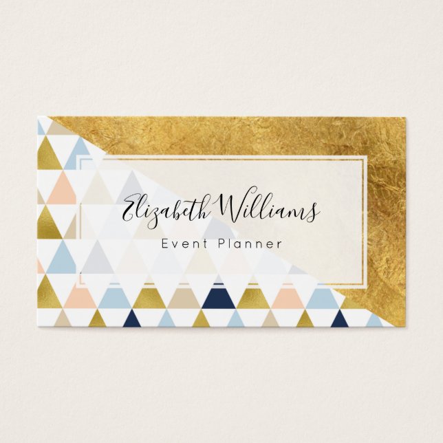 Gold Peach Blue Event Planner Cartes de visite (Devant)