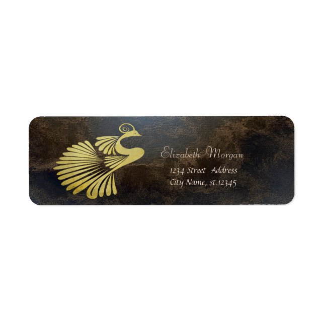 Gold Peacock, Leather Look (Front)