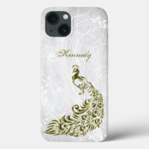 Gold Peacock Personalized iPhone X case