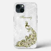 Gold Peacock Personalized iPhone X case