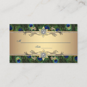Gold Peacock Seating Place Cards