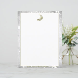 Gold Peacock Stationery
