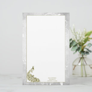 Gold Peacock Stationery