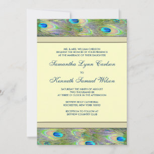 Gold Peacock Wedding Invitations