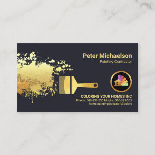 Gold Pealing Paint Splatter Handyman Business Card