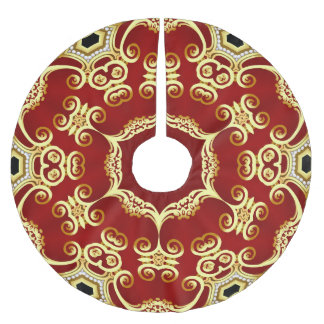 Gold pearl: decorative frame illustration. brushed polyester tree skirt