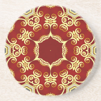 Gold pearl: decorative frame illustration. coaster