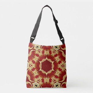 Gold pearl: decorative frame illustration. crossbody bag