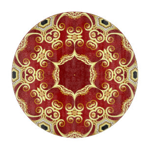 Gold pearl: decorative frame illustration. cutting board