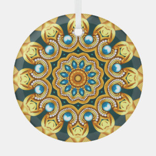 Gold Pearl Decorative Frame Illustration Glass Ornament