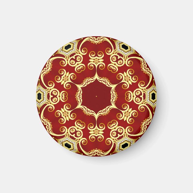 Gold pearl: decorative frame illustration. magnet (Front)