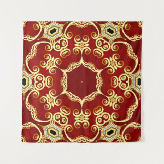 Gold pearl: decorative frame illustration. tapestry