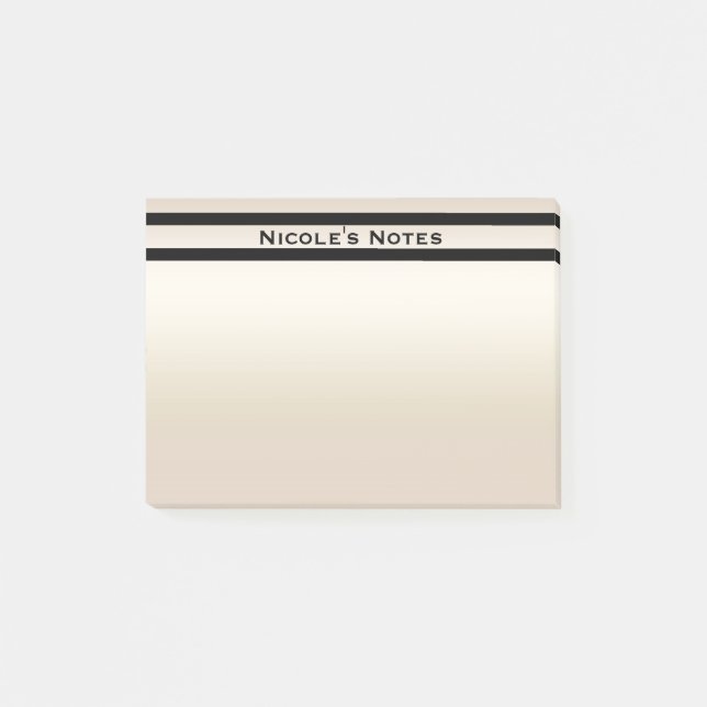 Gold Pearl Shimmer Glam Chic Modern Personalized Post-it Notes (Front)