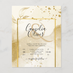 Gold Pearl WEDDING Alcohol INK Abstract LeahG Flyer