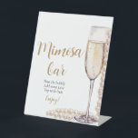 Gold Pearls and Prosecco Champagne Mimosa Bar Sign<br><div class="desc">The Elegant Pink Pearls and Prosecco Champagne Mimosa Bar Sign" is a sophisticated addition to any bridal shower, wedding, or special event. With its elegant design featuring gold pearls and prosecco champagne, this sign adds a touch of luxury and refinement to the mimosa bar setup. Whether displayed on an easel...</div>