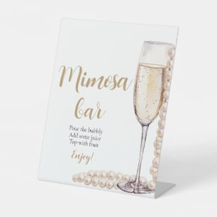 Gold Pearls and Prosecco Champagne Mimosa Bar Sign