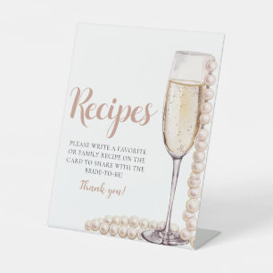 Gold Pearls and Prosecco Champagne Recipes Sign