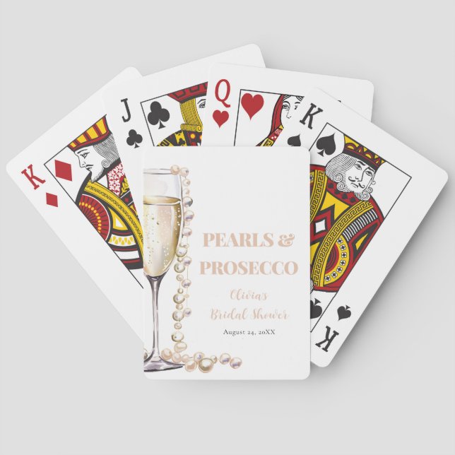 Gold Pearls and Prosecco Classic Playing Cards (Back)