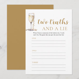 Gold Pearls and Prosecco Two Truths and a Lie Game Invitation