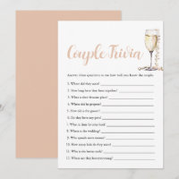 Gold Pearls & Prosecco Couple Trivia Bridal Game