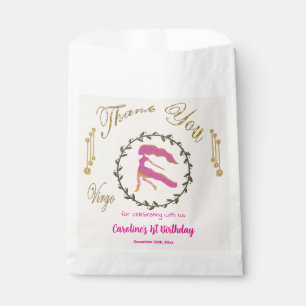 Gold & Pearls Virgo 1st Birthday Thank You Favour Bag
