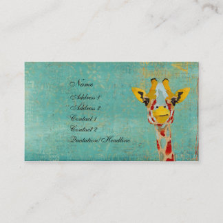 Gold Peeking Giraffe Business Card/Tags Card
