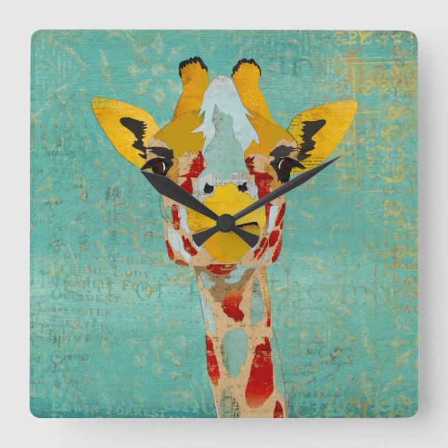 Gold Peeking Giraffe Clock (Front)