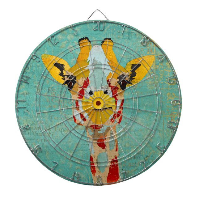 Gold Peeking Giraffe Dartboard (Front)