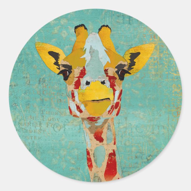 Gold Peeking Giraffe Sticker (Front)