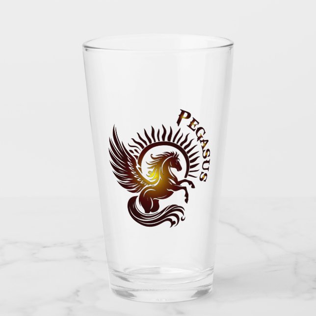 Gold Pegasus2 Drinkware Glass (Front)