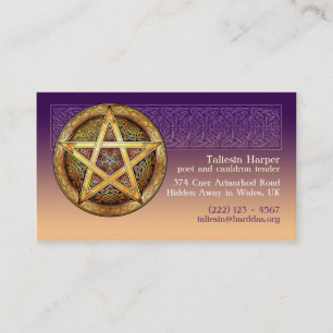 Gold Pentacle Business Cards