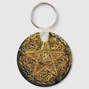 Gold Pentacle Keychain