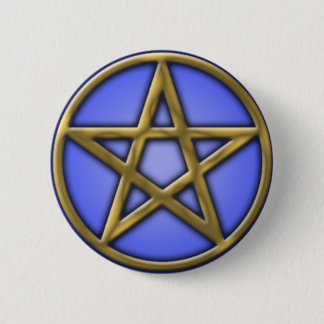 Gold Pentacle on Air 2 Inch Round Button