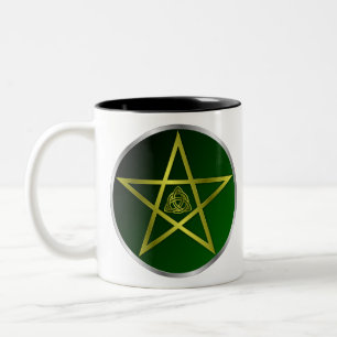 Gold pentacle Two-Tone coffee mug